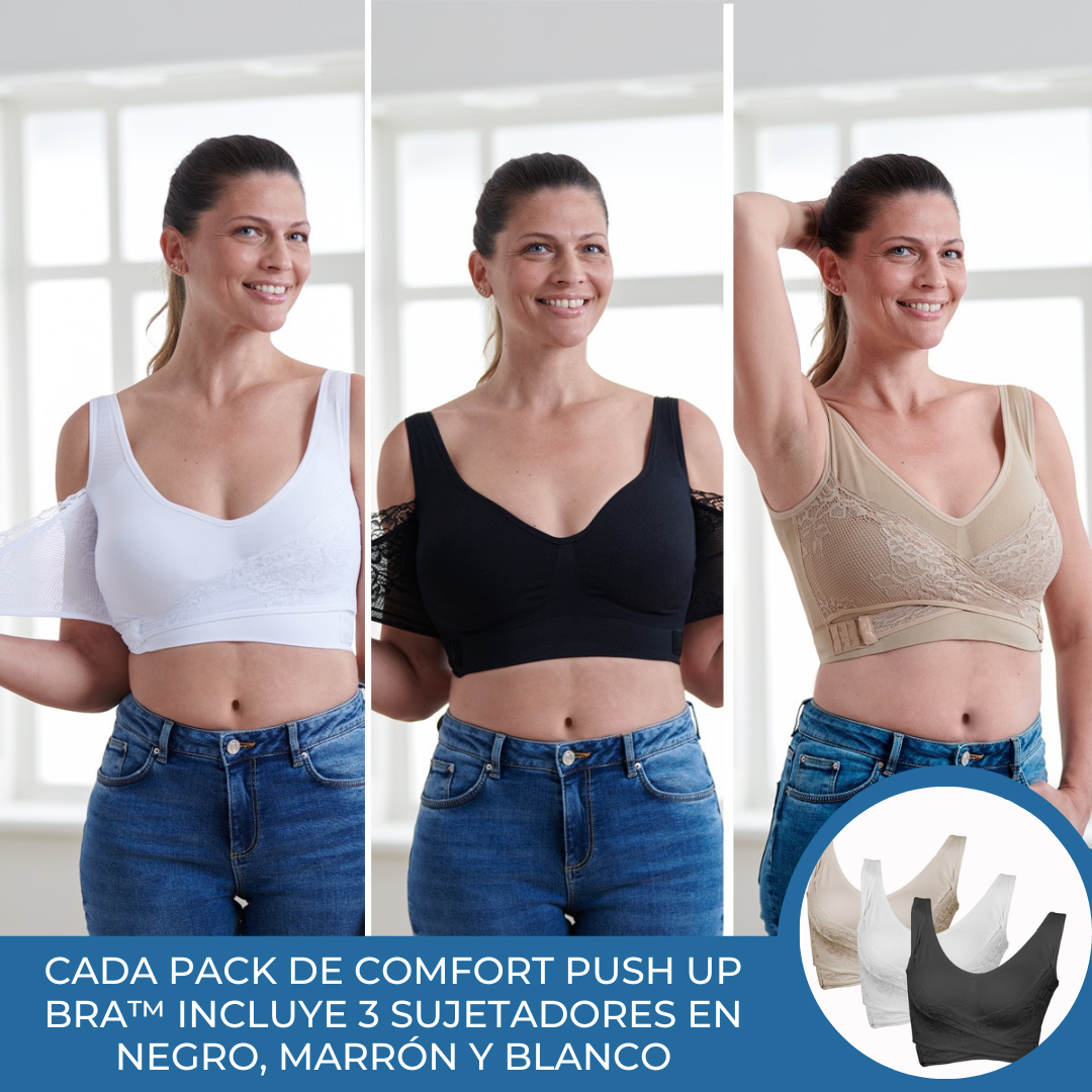 PACK DE 3 SUJETADORES DE ENCAJE PUSH UP - ANAMODASHOP